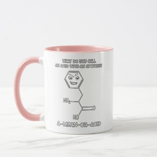 Mug Un-Moyen-Oh-Acide acide d'attitude de la Science (Gauche)