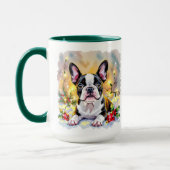Mug Un Noël doux avec un terrier de Boston (Gauche)