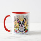 Mug Un Noël doux avec un Terrier de Boston (Gauche)