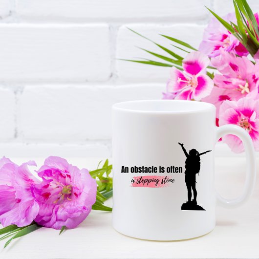 Mug Un obstacle est souvent une citation en pierre de 