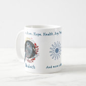 Mug Un Oiseau Bleu Et Des Plantes Magnifiques. Unique (Devant gauche)