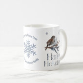 Mug Un Oiseau Chantant Sur Une Branche De Pins. Joyeus (Devant droit)