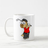 Mug Un Pachycéphalosaure Dinosaure Jouer Golf. (Gauche)