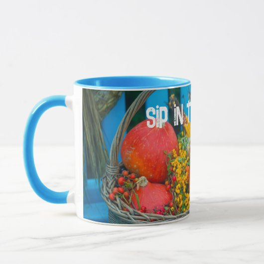Mug Un panier de vacances avec citrouilles (Gauche)