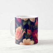 Mug Un papier peint avec un motif floral (Devant gauche)