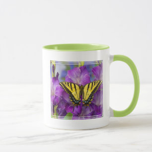 Mug Un papillon vice-roi sur des glaïeuls violets