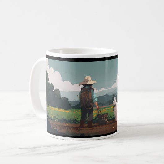 Mug Un Paysan Pixel Et Le Chien (Devant gauche)