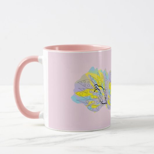 Mug : Un Peacock De Couleur (Gauche)