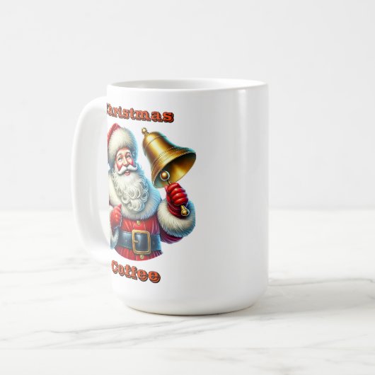 Mug Un Père Noël joyeux sonne une cloche de Noël (Devant gauche)