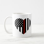 Mug Un petit drapeau américain en forme de coeur (Gauche)