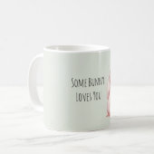Mug Un petit lapin vous aime Queue cœur arc menthe (Devant gauche)