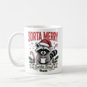 Mug Un peu joyeux, un peu sauvage, Noël Raton laveur X