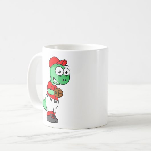 Mug Un Pitcher De Baseball Pachycephalosaurus. (Devant gauche)