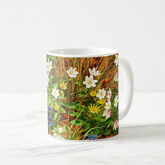 Mug Un plancher forestier avec des anémones et des vio (Devant droit)