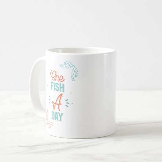 Mug Un poisson par jour Lettres (Devant gauche)