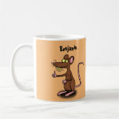 Mug Un rat brun mignon pouce vers le haut dessin animé (Gauche)