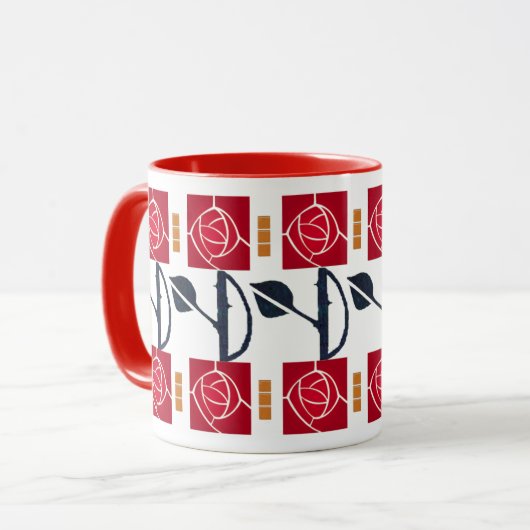 Mug Un Rose d'art et d'artisanat génial dans le style  (Devant gauche)