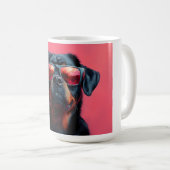 Mug Un rottweiler cool avec des lunettes de soleil (Devant droit)