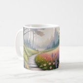Mug Un sentier entre arbres forestiers et fleurs sauva (Devant gauche)