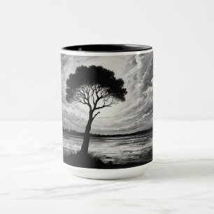 Mug Un sentinelle solitaire, un arbre majestueux contr