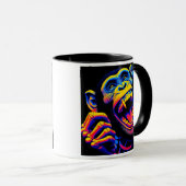 Mug Un singe hurlant dans un style pop art. (Devant droit)