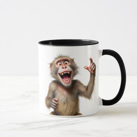 Mug Un singe mort de rire indique la taille de... (Droite)