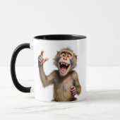 Mug Un singe mort de rire indique la taille de... (Gauche)