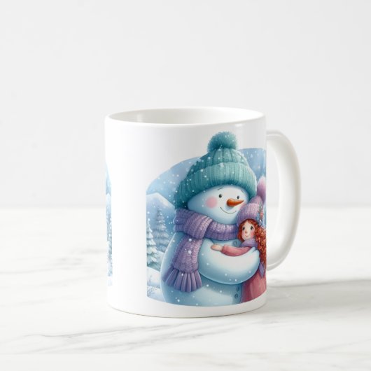 Mug Un Snowman embrasse une fille dans une Wonderland  (Devant droit)