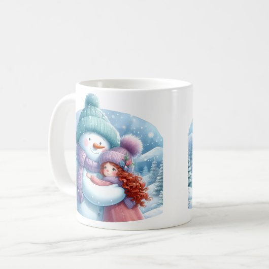 Mug Un Snowman embrasse une fille dans une Wonderland  (Devant gauche)