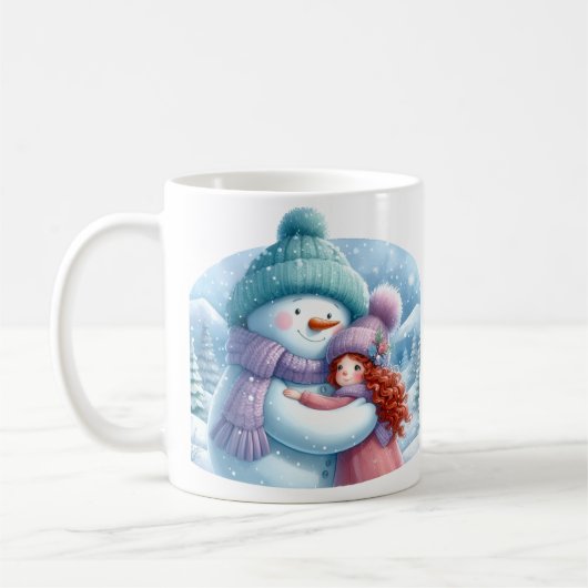Mug Un Snowman embrasse une fille dans une Wonderland  (Gauche)