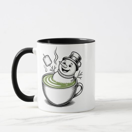 Mug Un Snowman Se Baigner À Macha Christmas (Gauche)