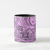 Mug un soleil levant devant la mer,mug (Centre)