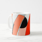 Mug Un tableau abstrait de noir, blanc et re (Devant gauche)