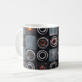 Mug Un tableau abstrait ; une grille de cercles estamp (Devant gauche)