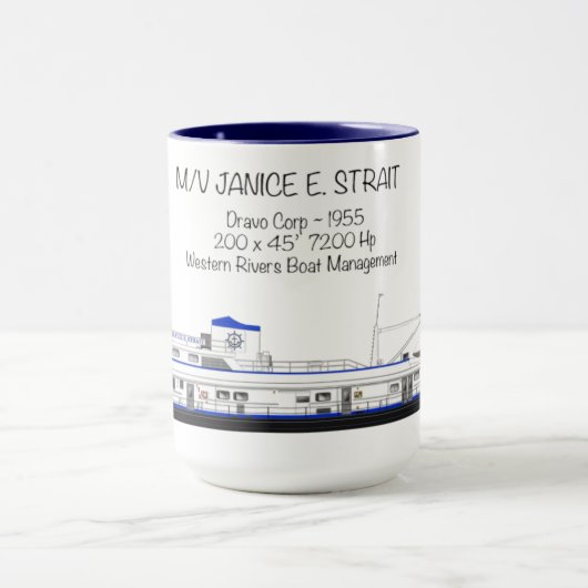 Mug Un towboat appelé Janice E. Strait (Centre)