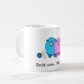 Mug Un truc. Purl one. Avec des moutons moelleux (Devant gauche)