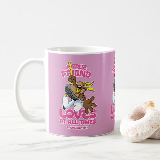 Mug Un véritable ami aime en tout temps (Avec donut)