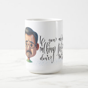 Mug Un vieil homme grincheux parle de pêche