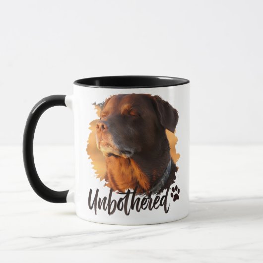 Mug Unbothered Golden Hour Dog – Premium Minimalist (Gauche)