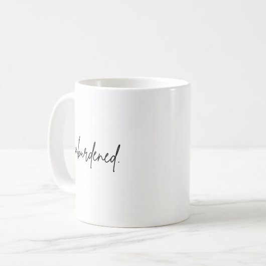 MUG UNBURDENED BLACK SCRIPT (Devant gauche)