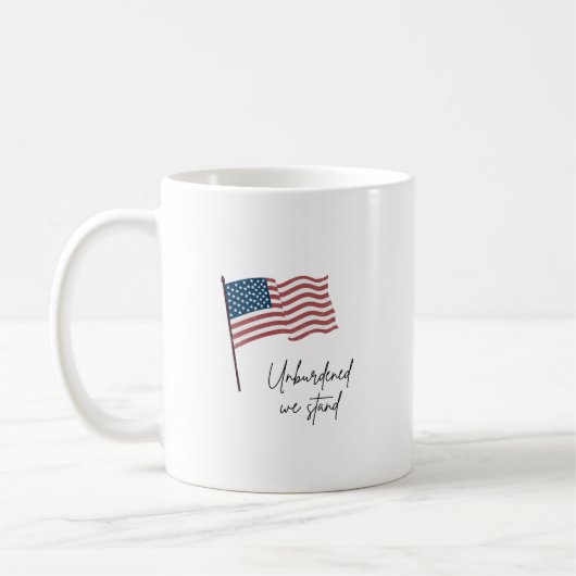 MUG UNBURDENED WE STAND AMERICAN FLAG (Gauche)