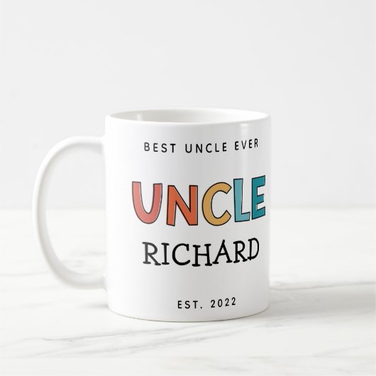 Mug Uncle personnalisé Retro cadeau meilleur oncle jam (Gauche)