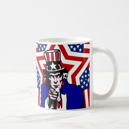 Mug Uncle Sam with Stars & Stripes Background (Droite)