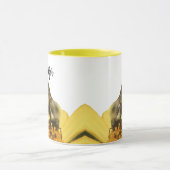 Mug Une abeille personnalisée sur une nature jaune (Centre)