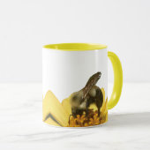 Mug Une abeille personnalisée sur une nature jaune (Devant droit)