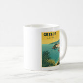 Mug Une affiche de voyage classique nostalgique – Grèc (Devant droit)