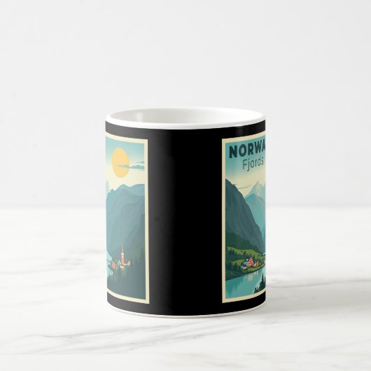 Mug Une affiche de voyage classique nostalgique - Norv (Centre)