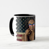 Mug Une Américaine Distortie Du Drapeau Américain (Devant gauche)