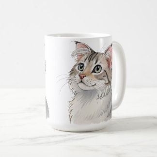 Mug Une aquarelle American Curl, chat