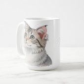 Mug Une aquarelle American Curl, chat (Devant gauche)